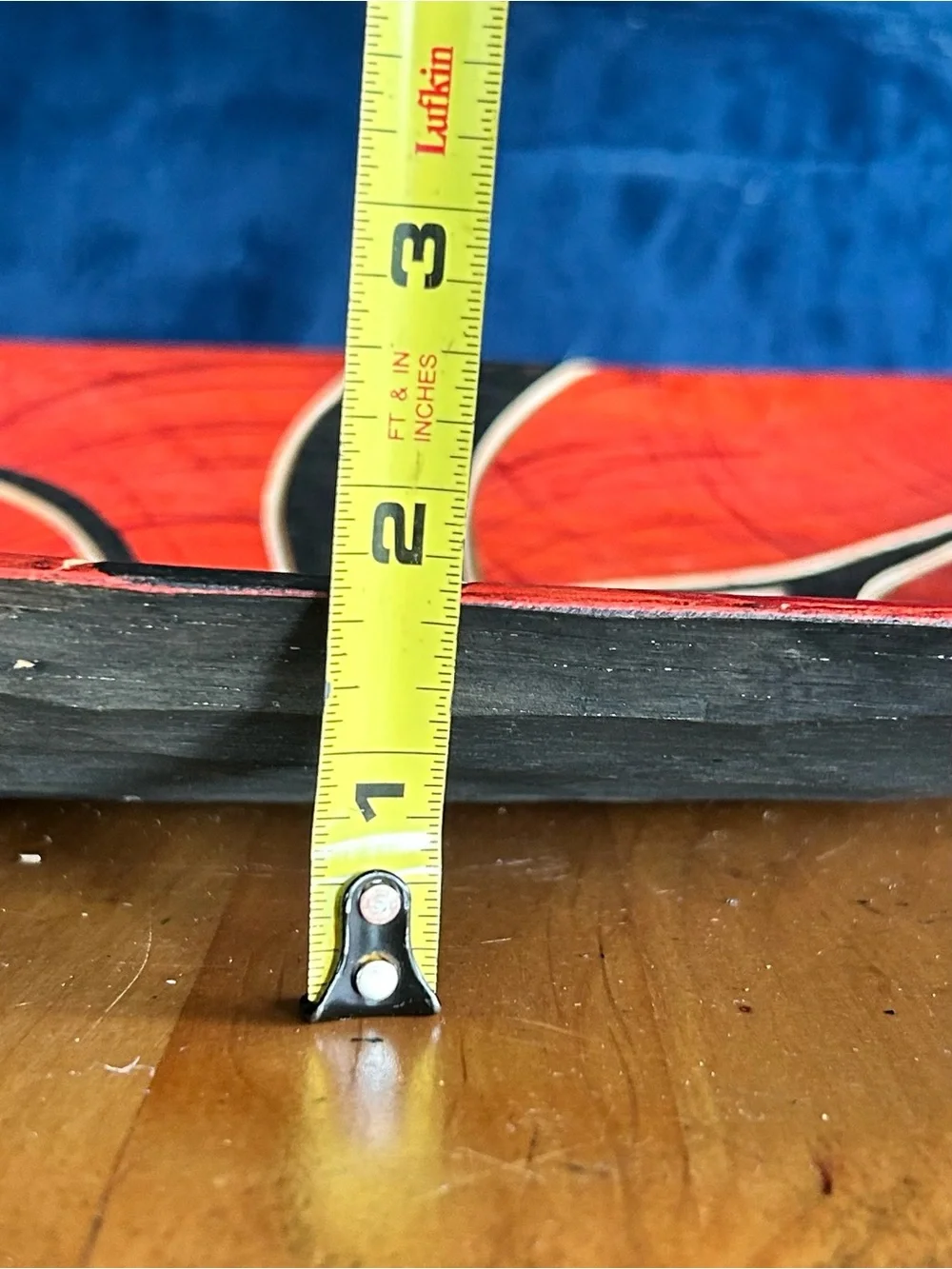 Hand Carved Wood Tray Red Black Gold Abstract Tribal Boho Decor 14 Inch